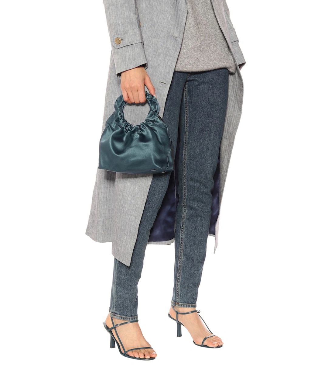 Double Circle Small Satin Tote In Blue #3