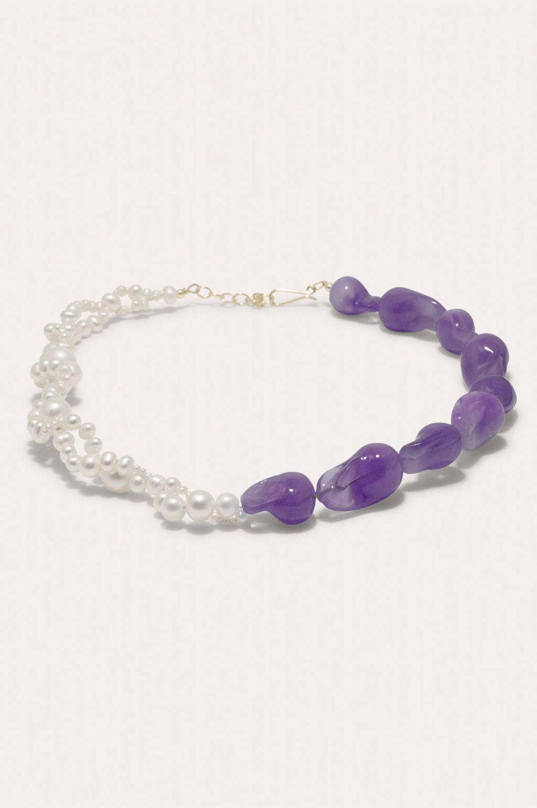 Parade of Possibilities II - Pearl and Lilac Bio Resin Gold Plated Necklace #3