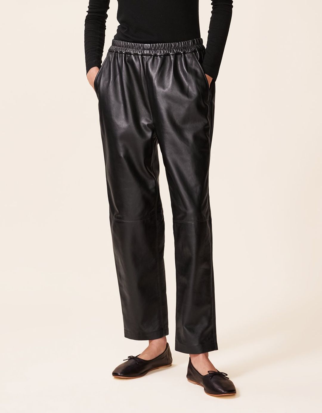 unsubscribed leather tapered pant
