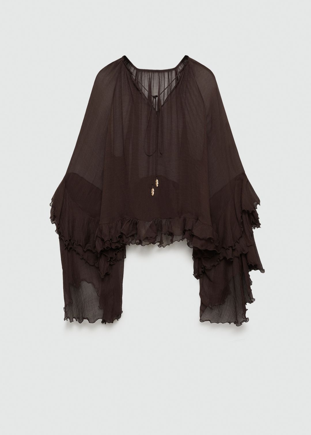 Chiffon crop blouse with ruffles #7