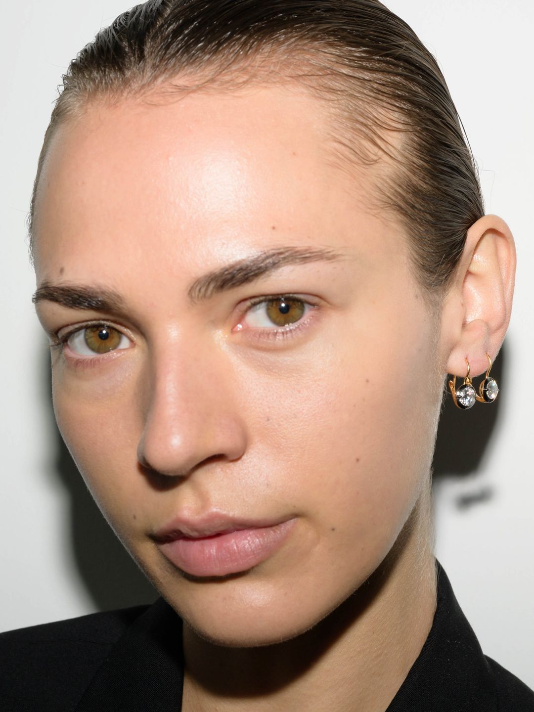 LUCIEN LATCHBACK EARRINGS IN MOISSANITE, 18K GOLD VERMEIL #3