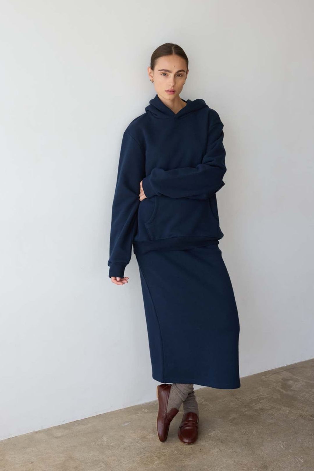 The Sweatshirt Skirt in Navy #7