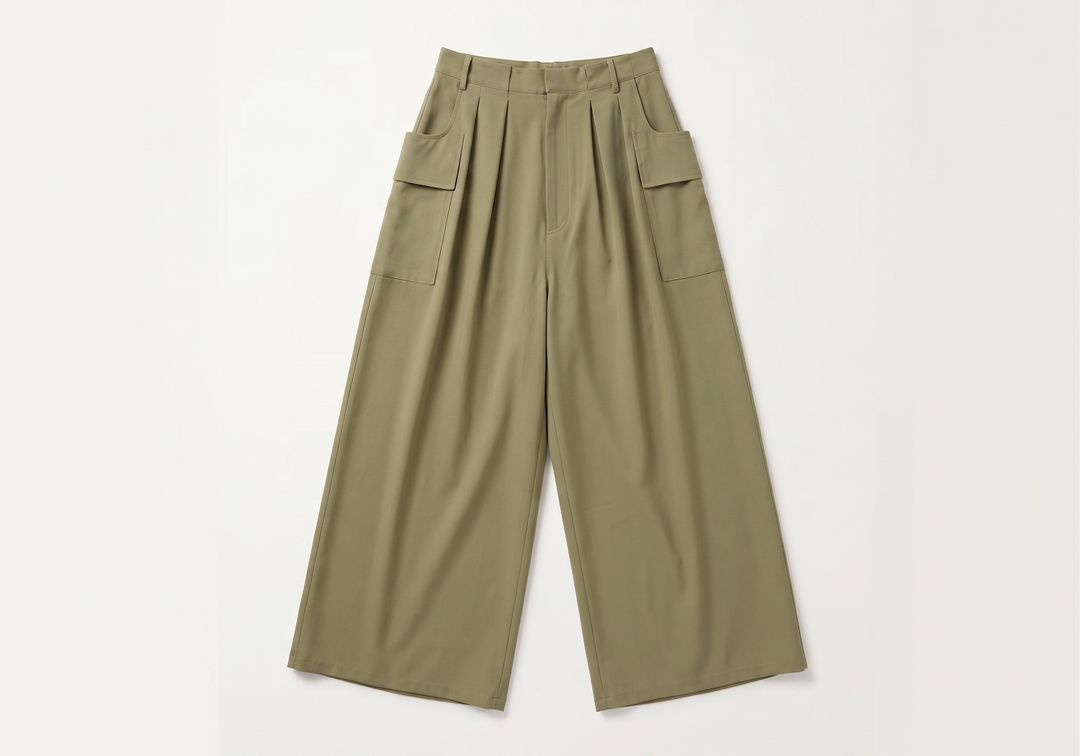 Tropical Wool Walker Wide Leg Pant