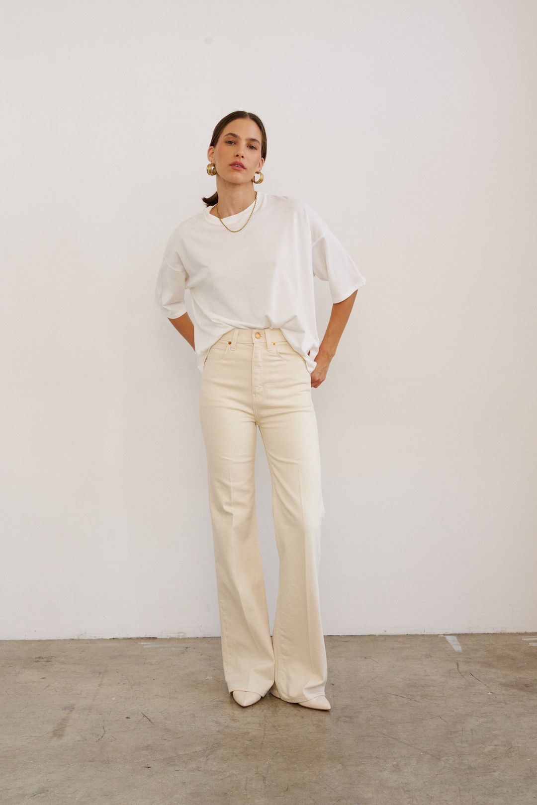 The Crease Jean in Ecru #5