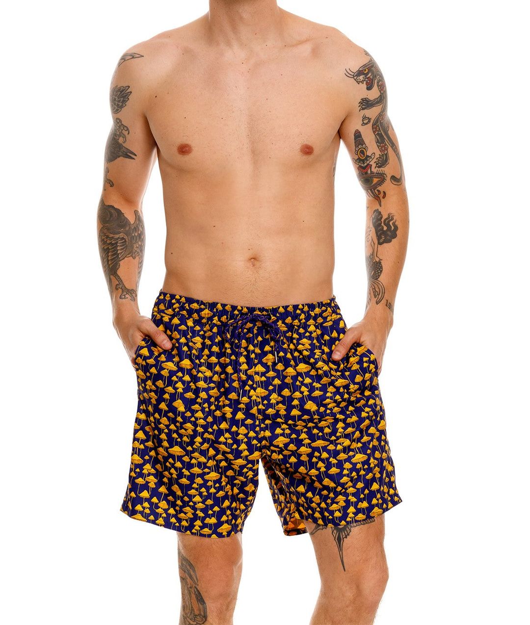 toc x agua bendita joe men's trunks in navy mushroom all over #3