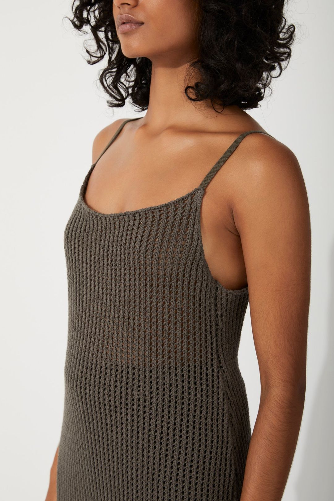 Charcoal Cotton Crochet Dress #7