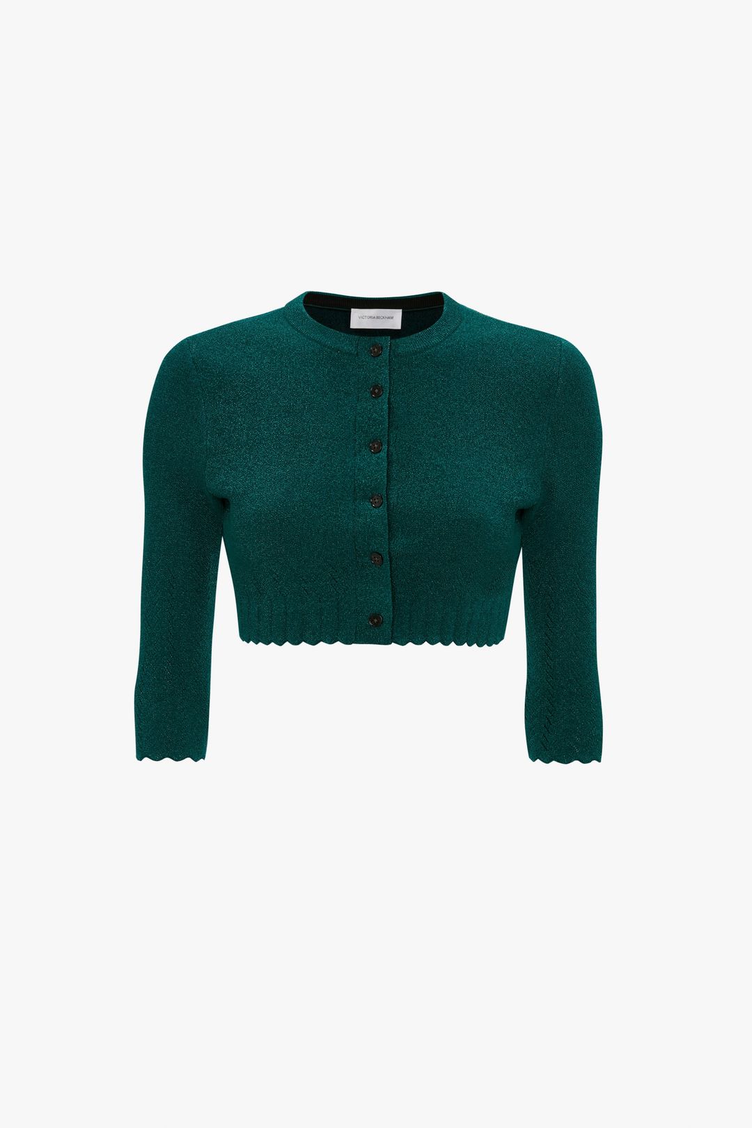 Cropped Cardi In Lurex Green #8