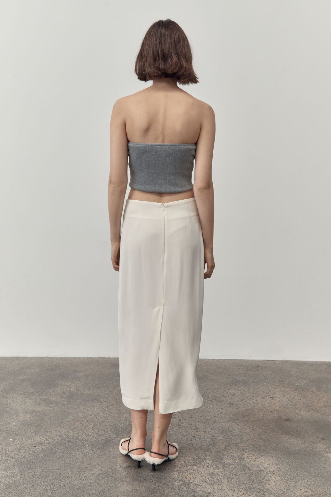Low Waist Pencil Skirt - Cool White #3