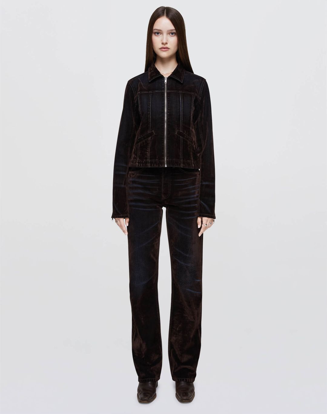 90s High Rise Loose - Brown Flocked #2