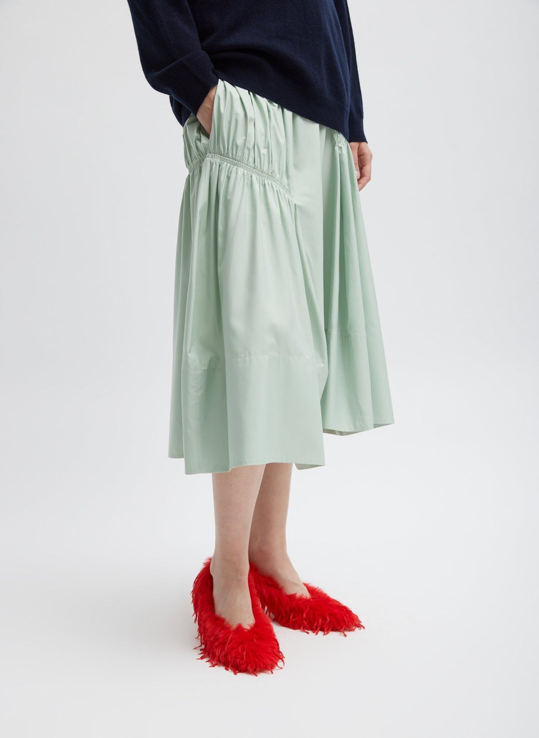 Shirred Nylon Paneled Skirt #12