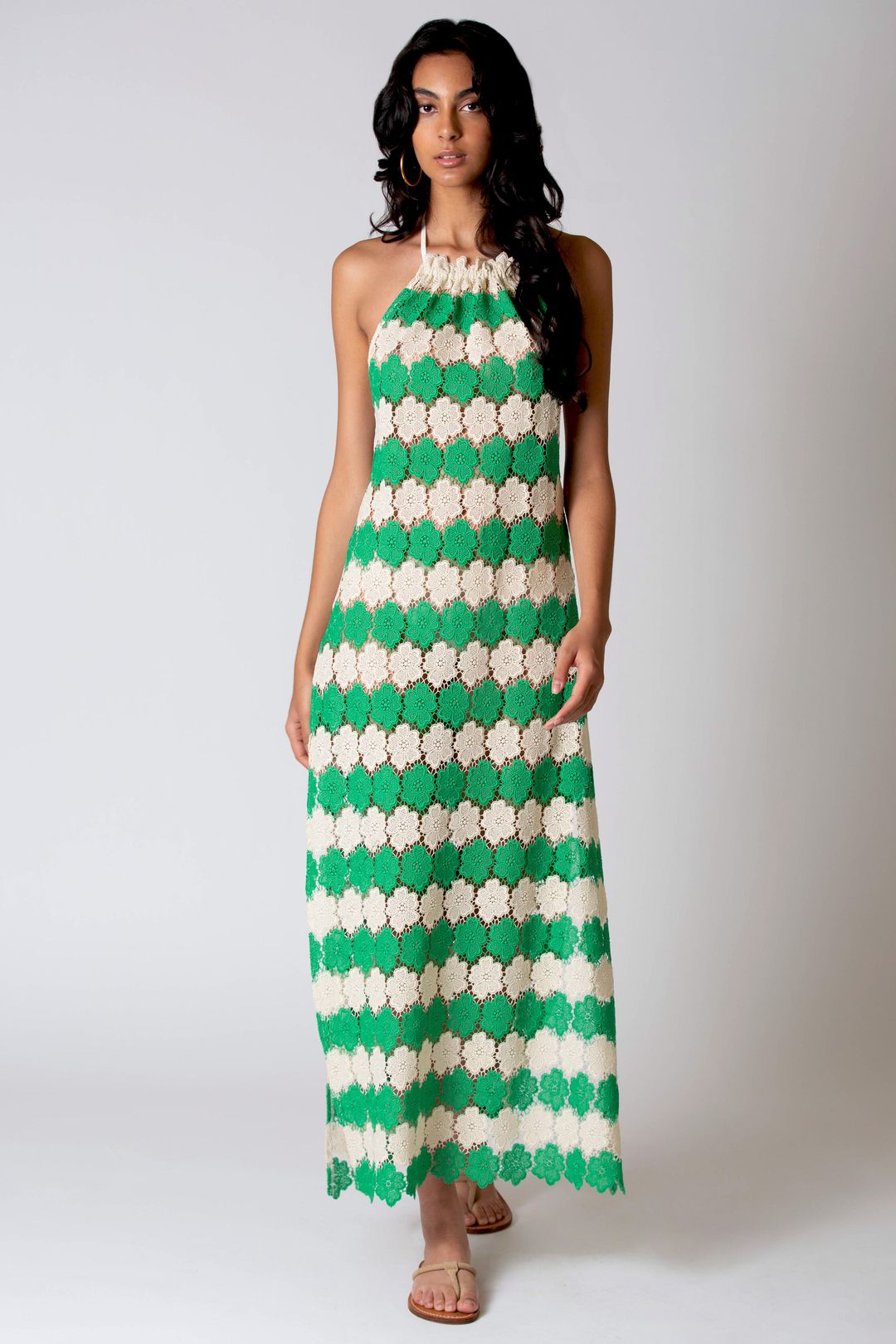 Meena Two-Tone Cosmos Flower Lace Dress #3