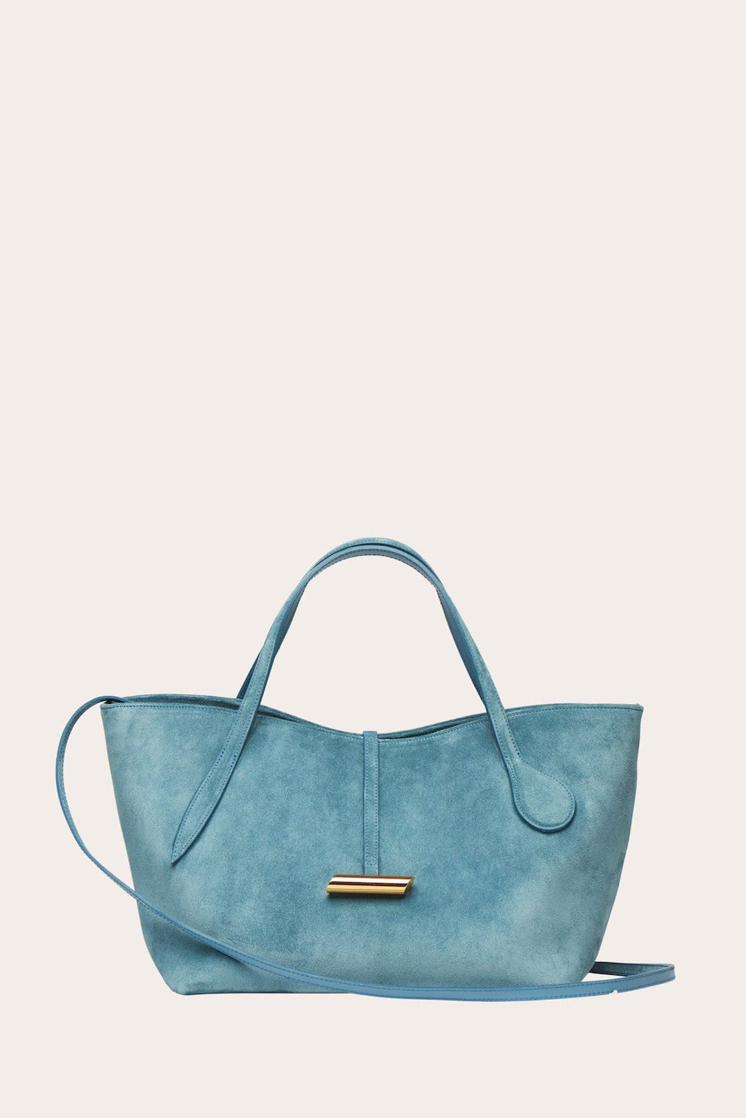 Petite Penne Tote Suede Cadet Blue
