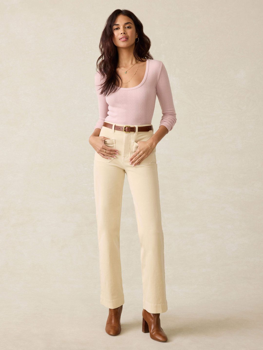 Pacific Pointelle Scoop Neck - Blush #3