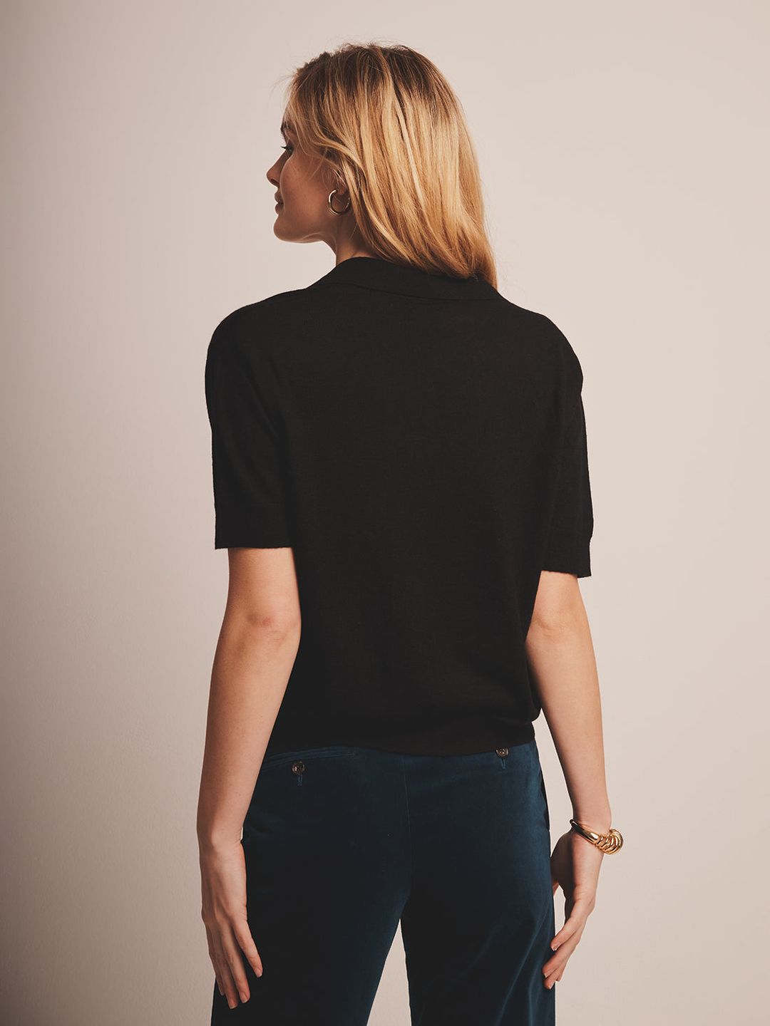 Fancy Cashmere Short Sleeve Polo #6