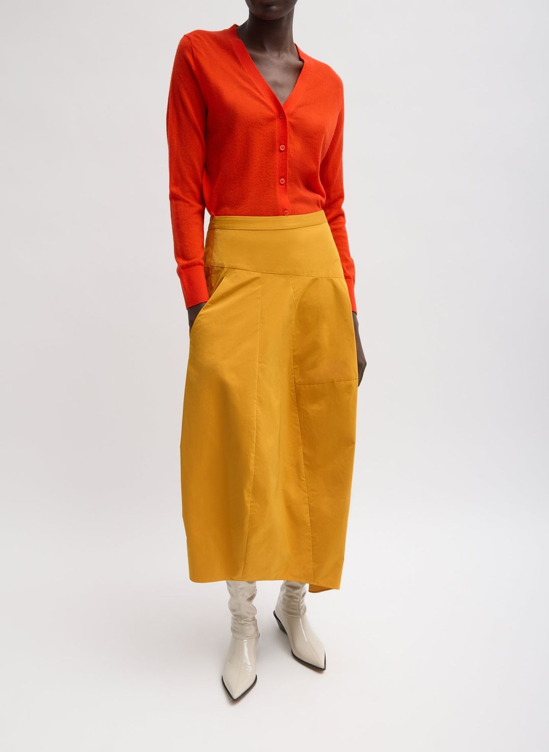 Nylon Asymmetrical Balloon Skirt