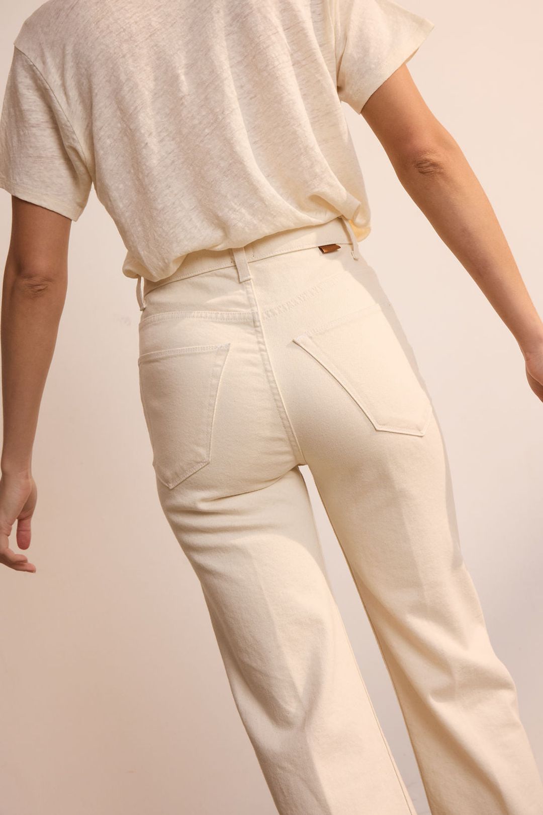 The Crease Jean in Ecru #9