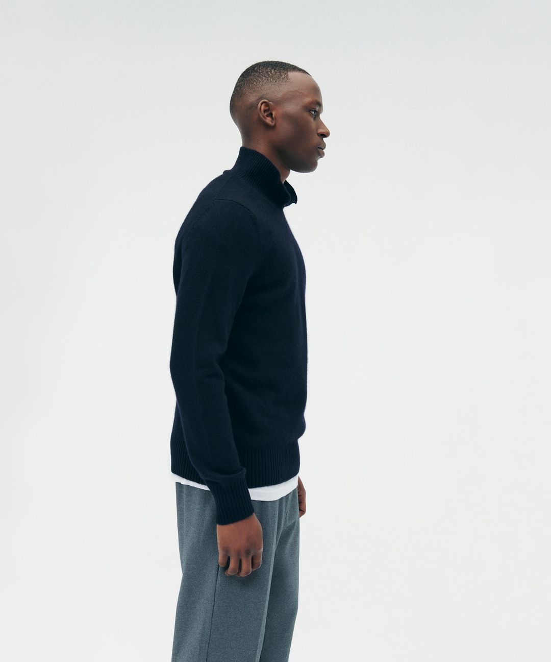 Luxe Cashmere Collared Crewneck Sweater #8