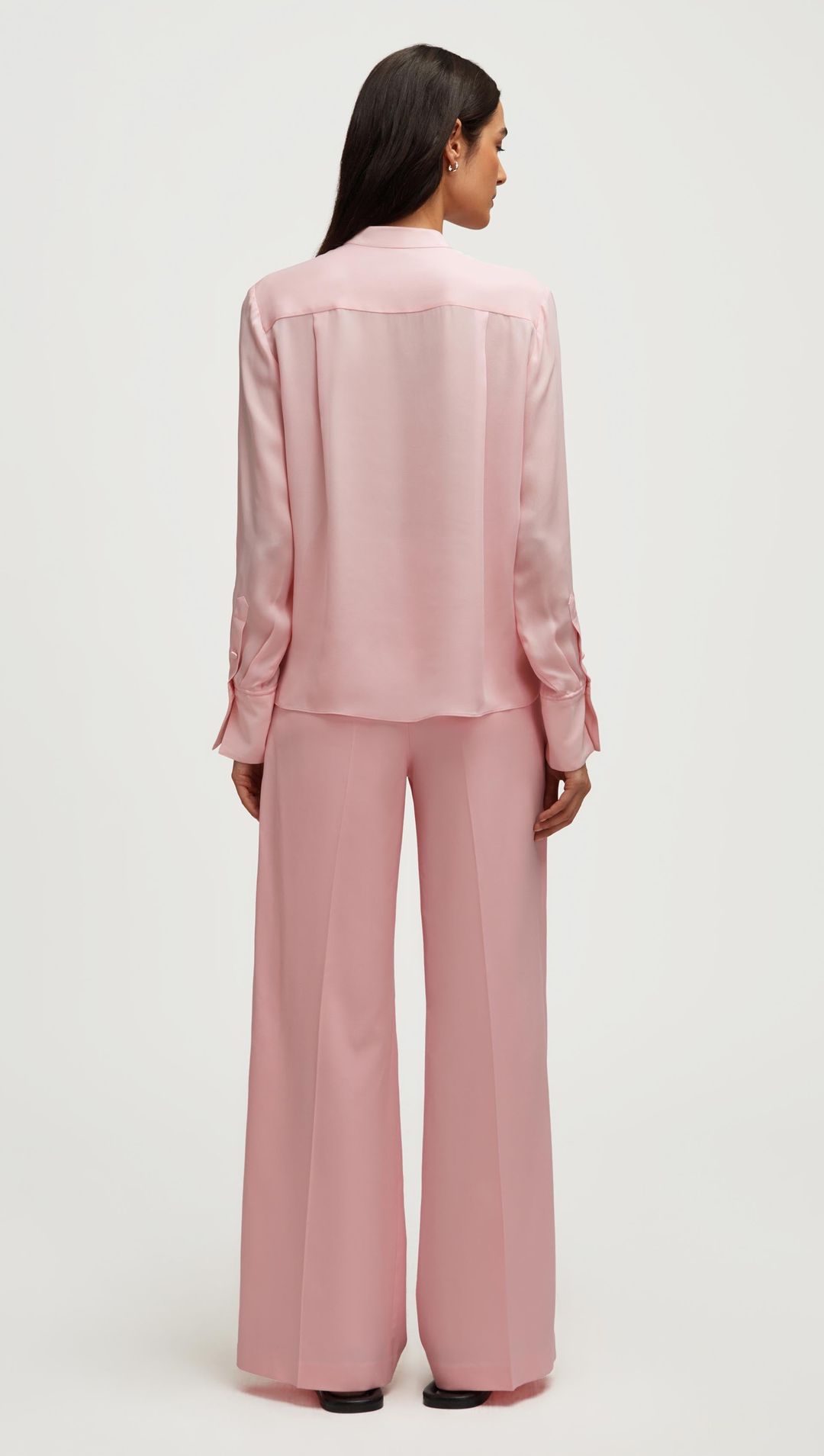 Cowl Neck Blouse in Double Georgette | Soft Pink #6