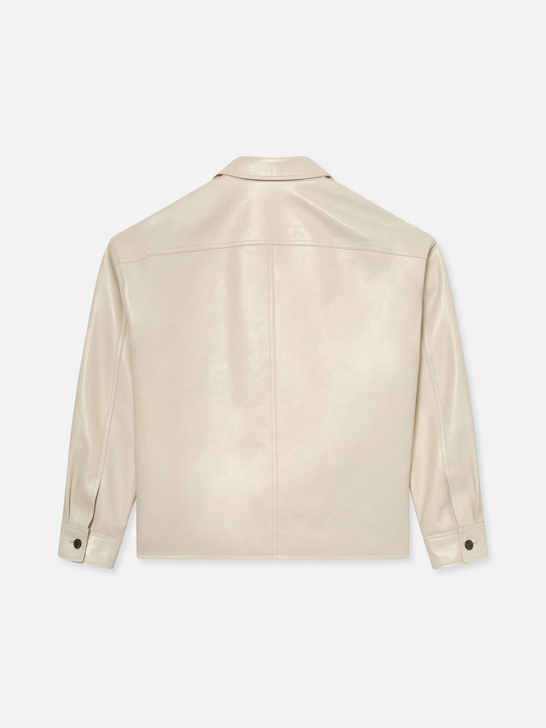 Leather Trucker Jacket -- White Canvas #3