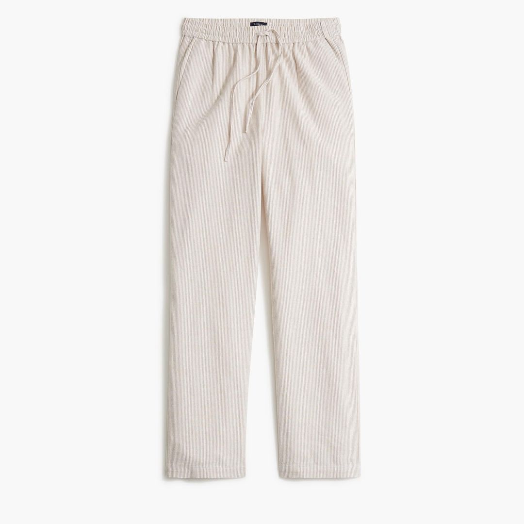 slim wide leg linen drawstring pant - st