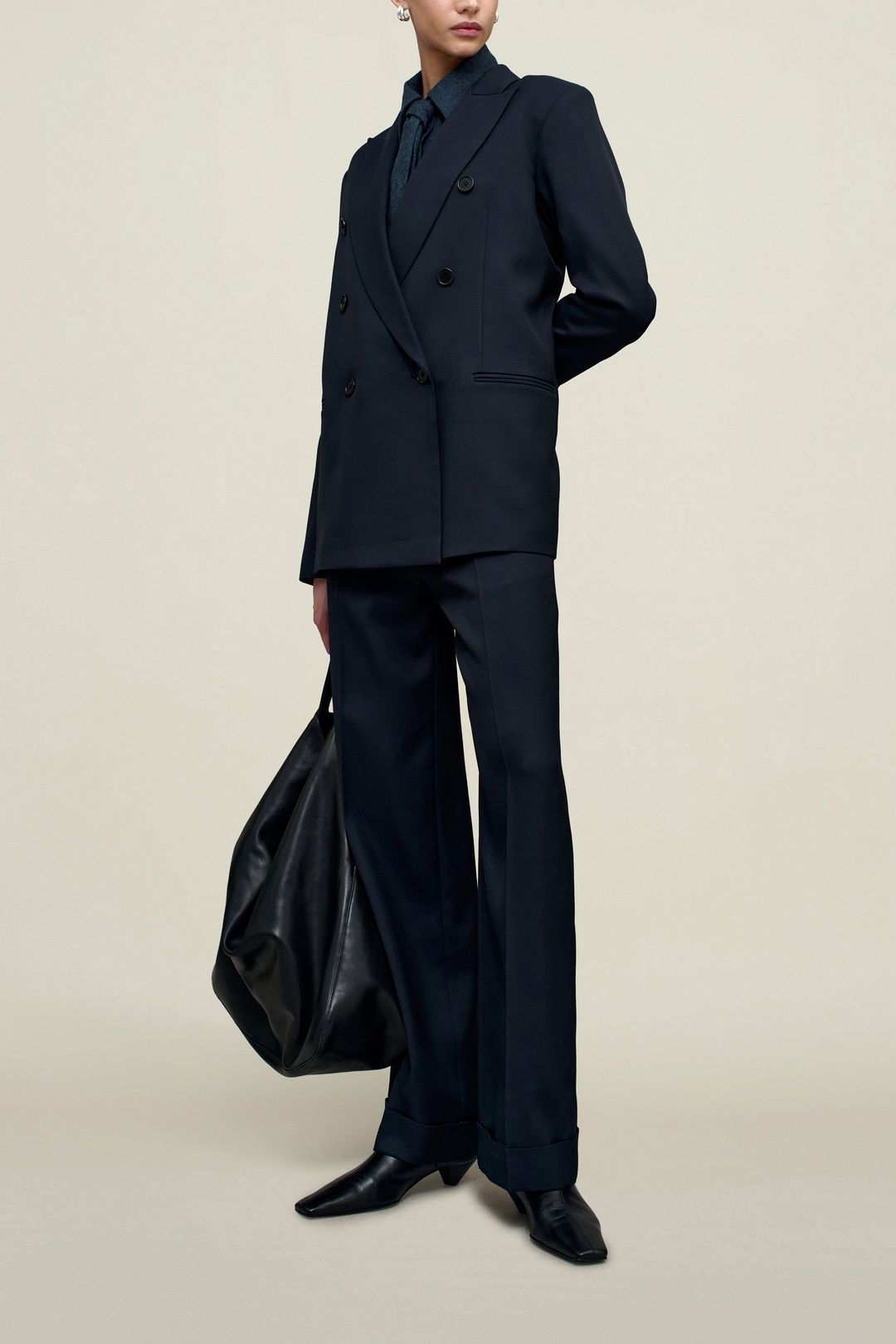 Carmen Double Breasted Blazer in Heavy Twill #3