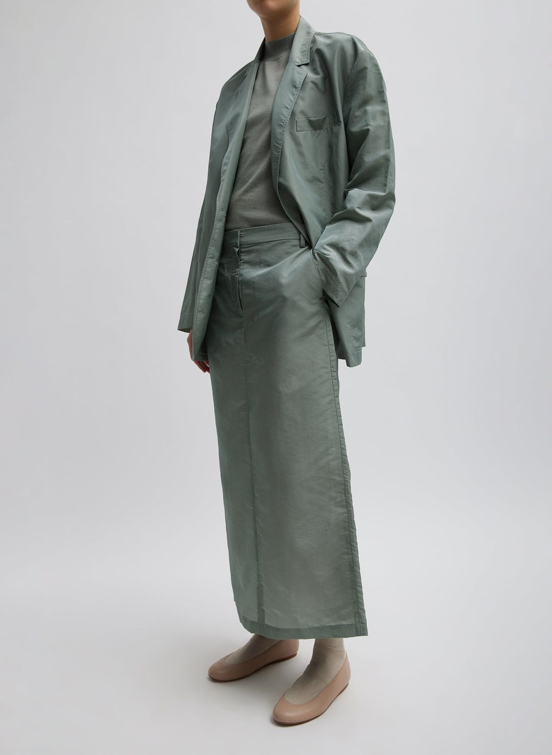 Cashmere Silk Blend Mock Neck Easy Sweater #6