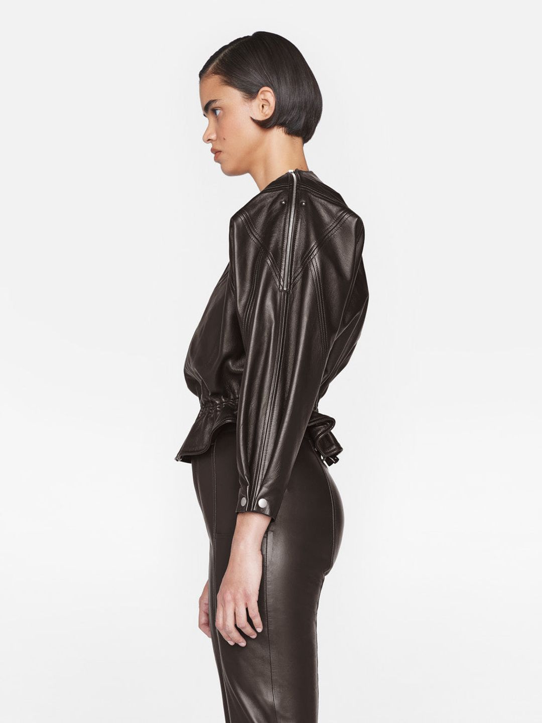 Slouchy Zip Up Jacket -- Espresso #4