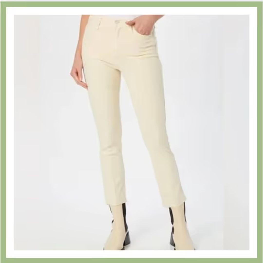 High Waisted Rascal Ankle Fray Jeans Play Date (Cream/Off White) #2