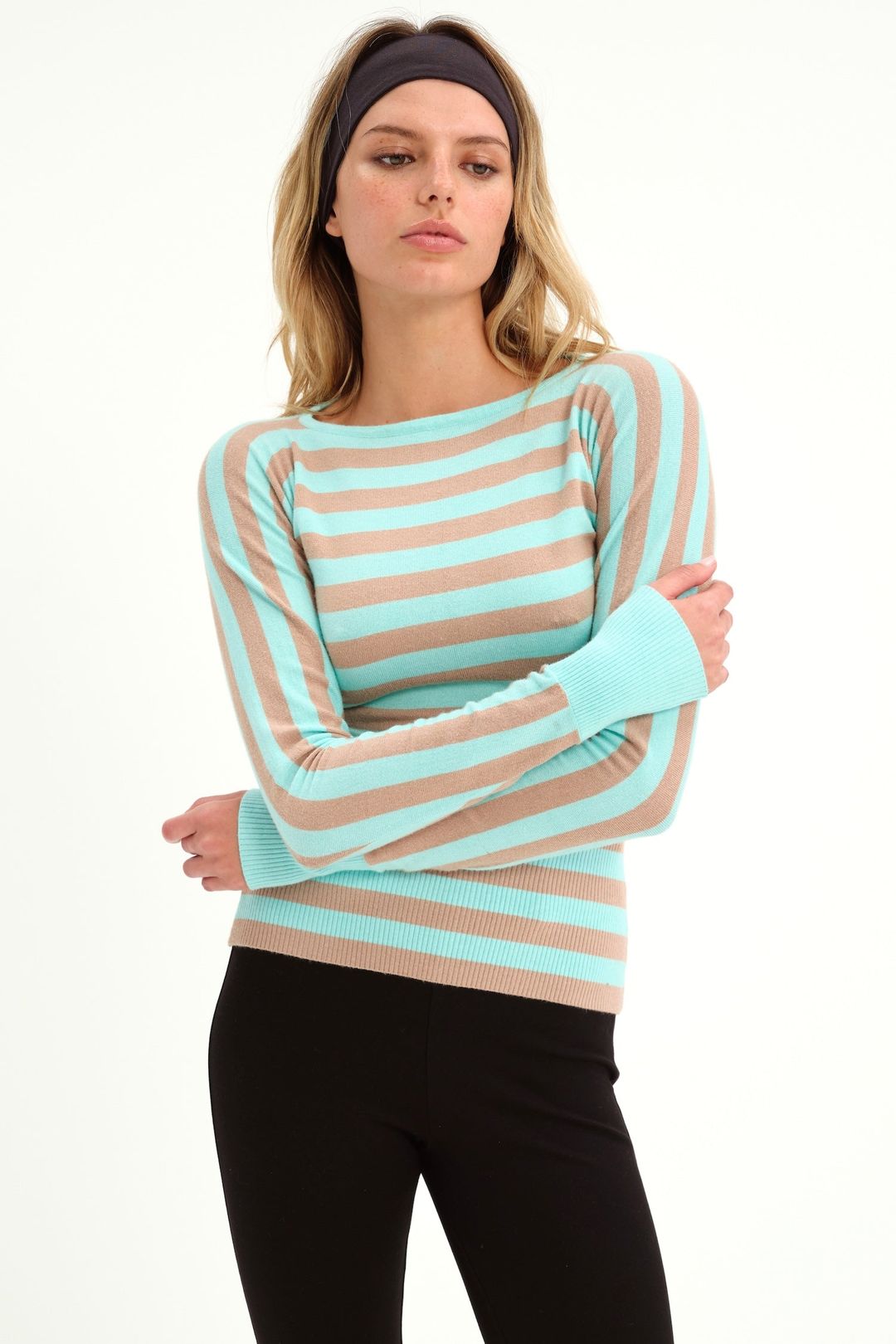 ODESSA TOP - TURQUOISE STRIPE #3