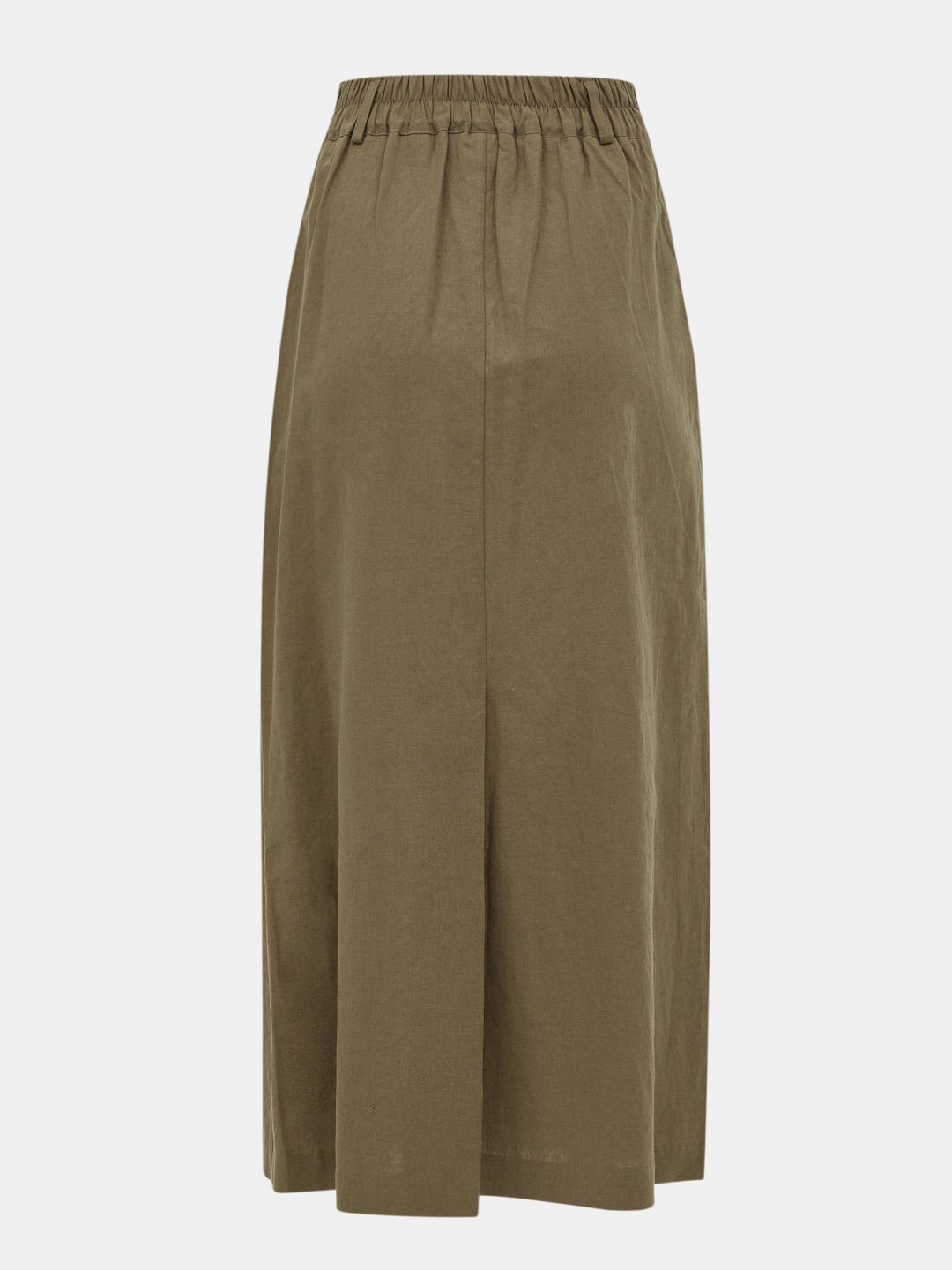Straight Linen Skirt, Beige #3