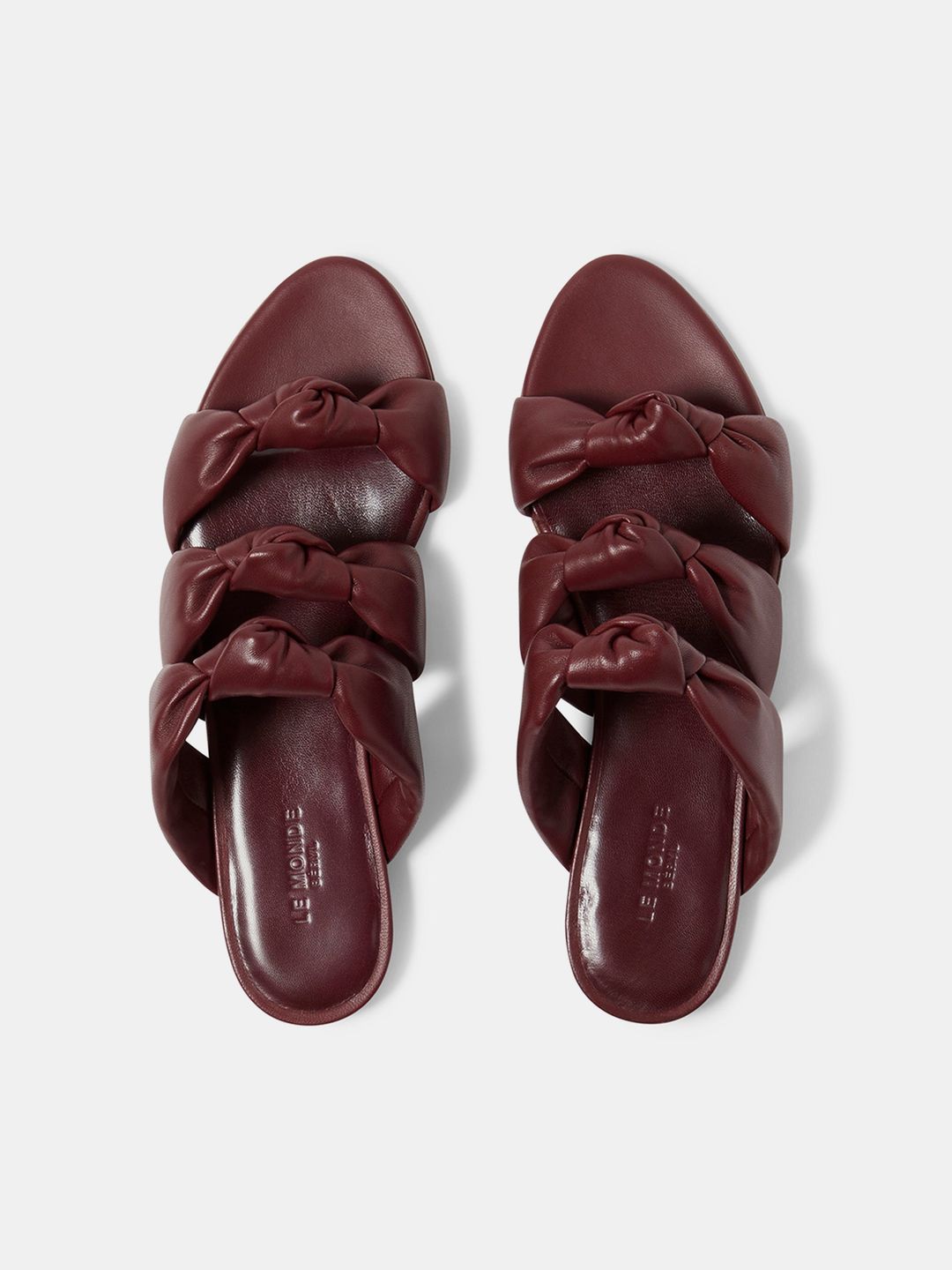 Knot Sandal Flat / Bordeaux Nappa Leather