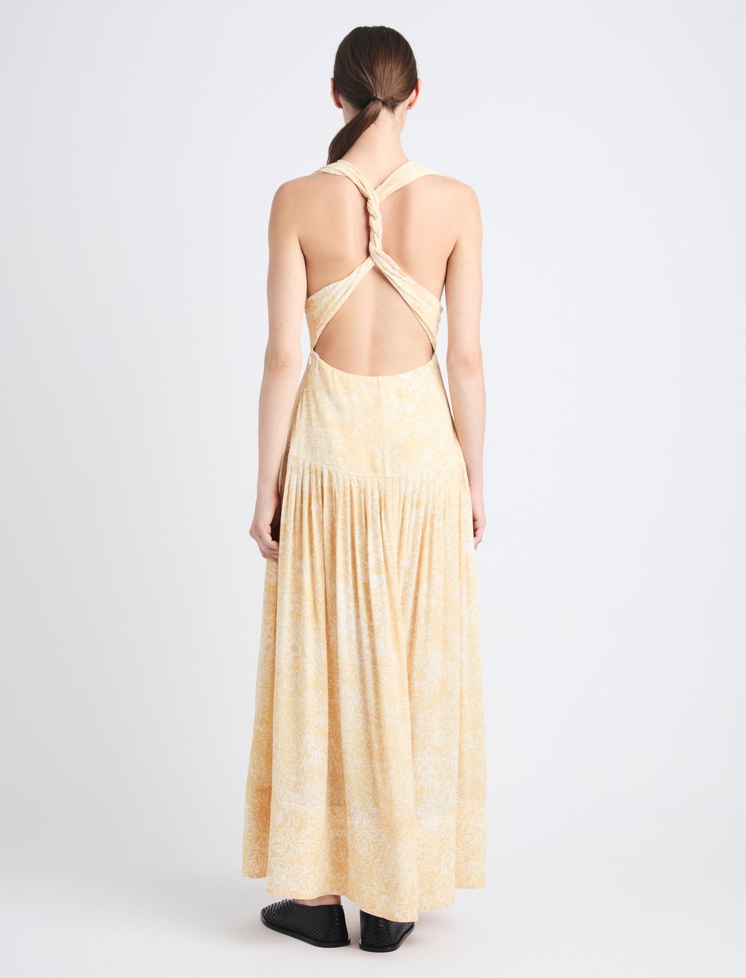 Simone Twist Back Dress in Printed Viscose Crepe #4