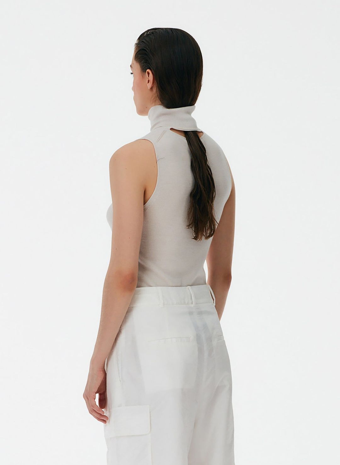 Feather Weight Ribbed Turtleneck Sweater Tank #11