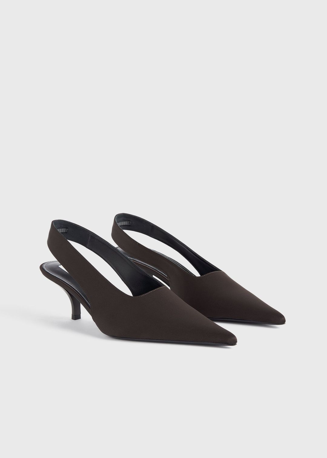 Classic satin slingbacks espresso #6