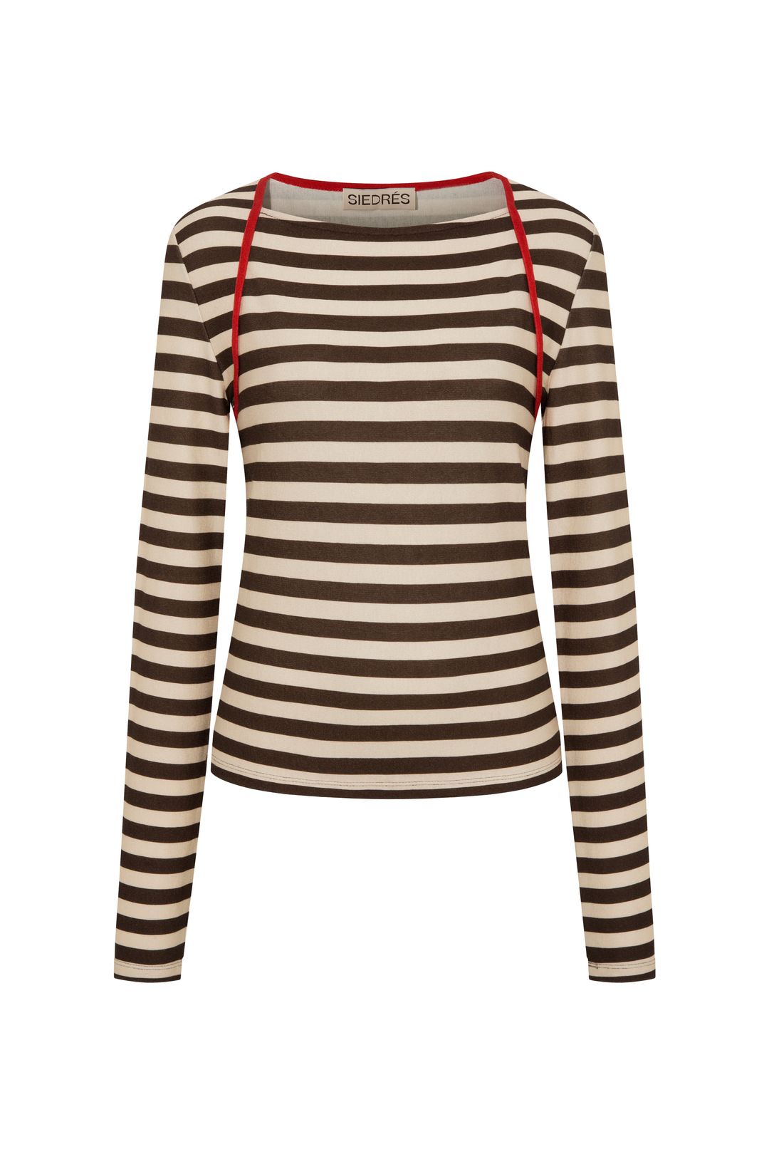 LININ - Striped long sleeve t-shirt with contrast piping #3