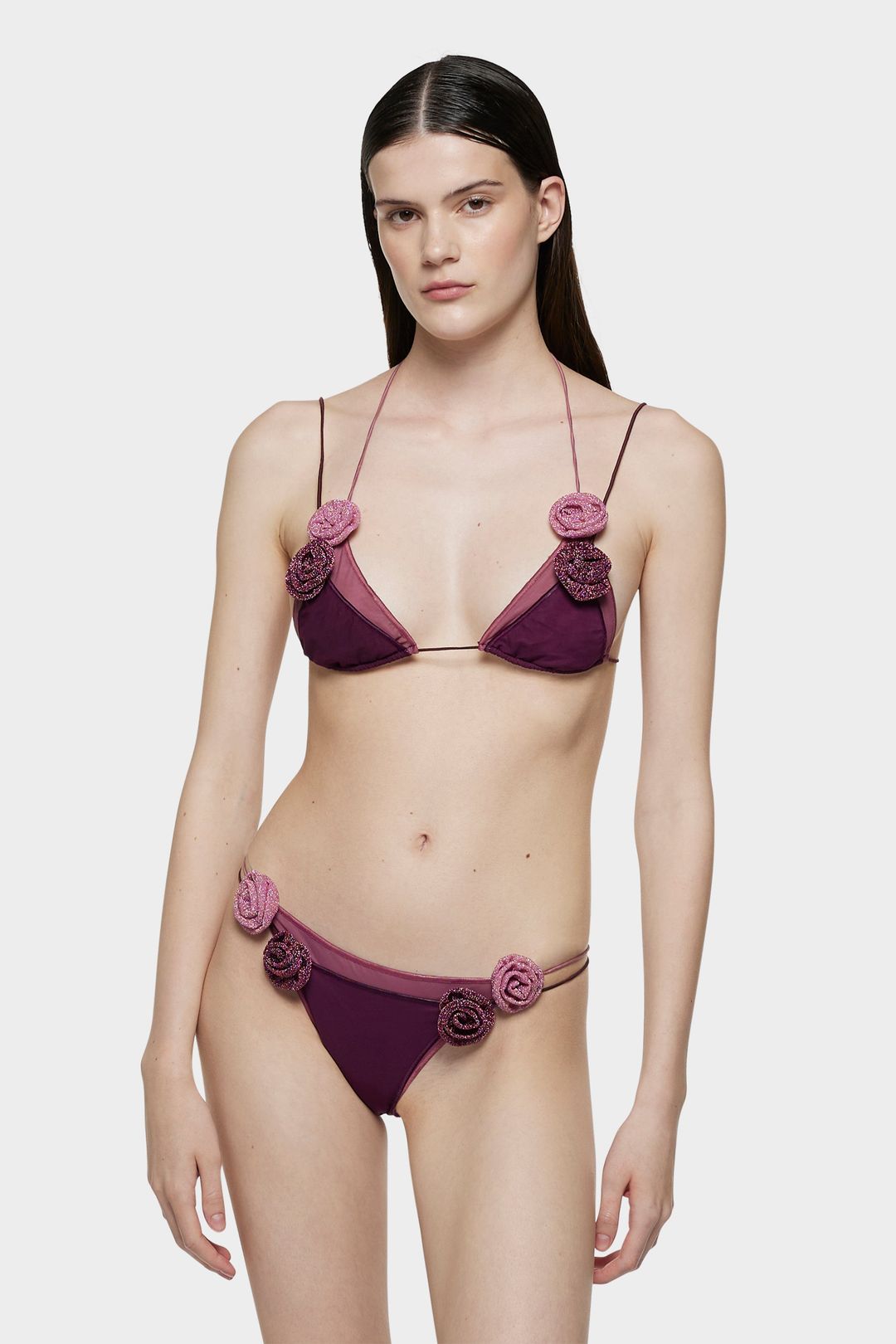 Double Mesh Rose Two Piece