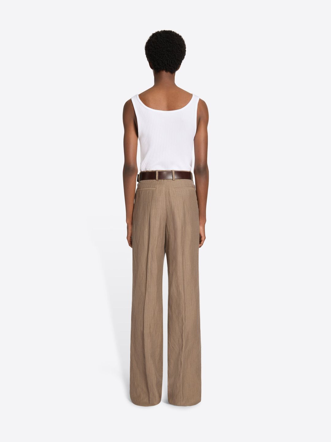Linen straight pants #8