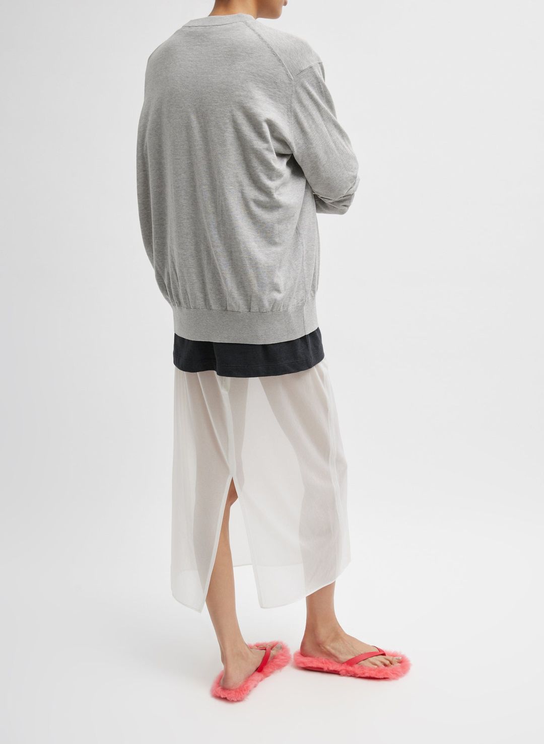 Sheer Gauze Maxi Pencil Skirt #5