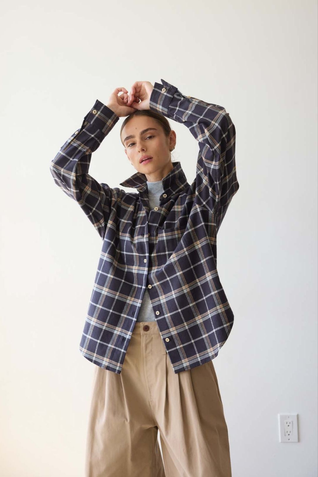 The Weekend Shirt in Charcoal Plaid #4
