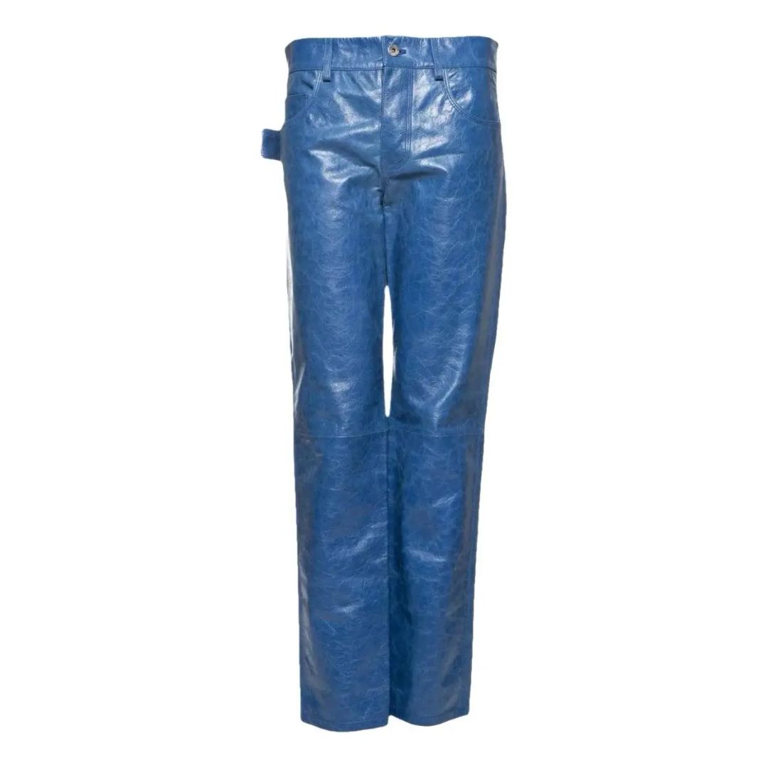 2019 blue leather pants