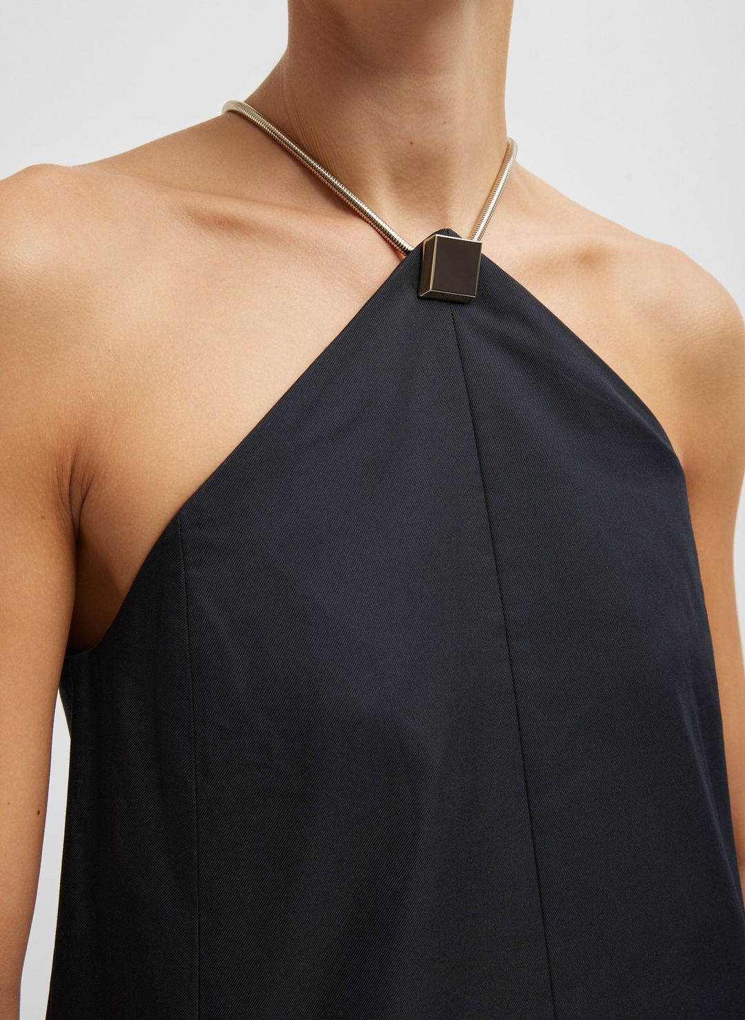 Tech Twill Lavalliere Halter Dress #2