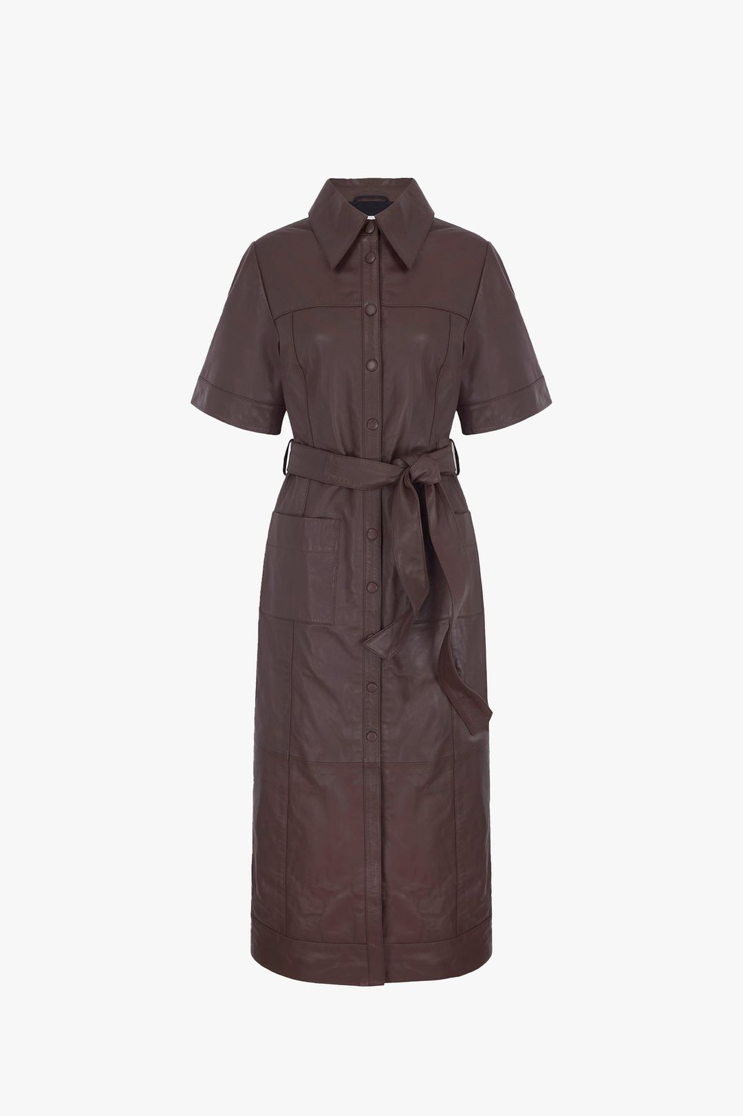 Gitty Leather Shirt Dress #5