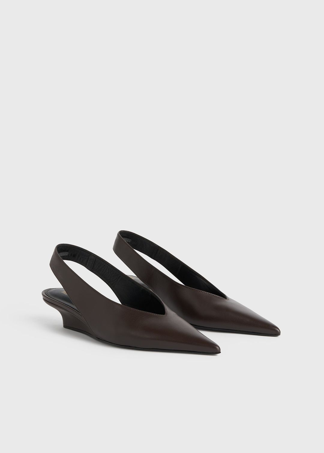 Wedge-heel Nappa slingbacks bark #4