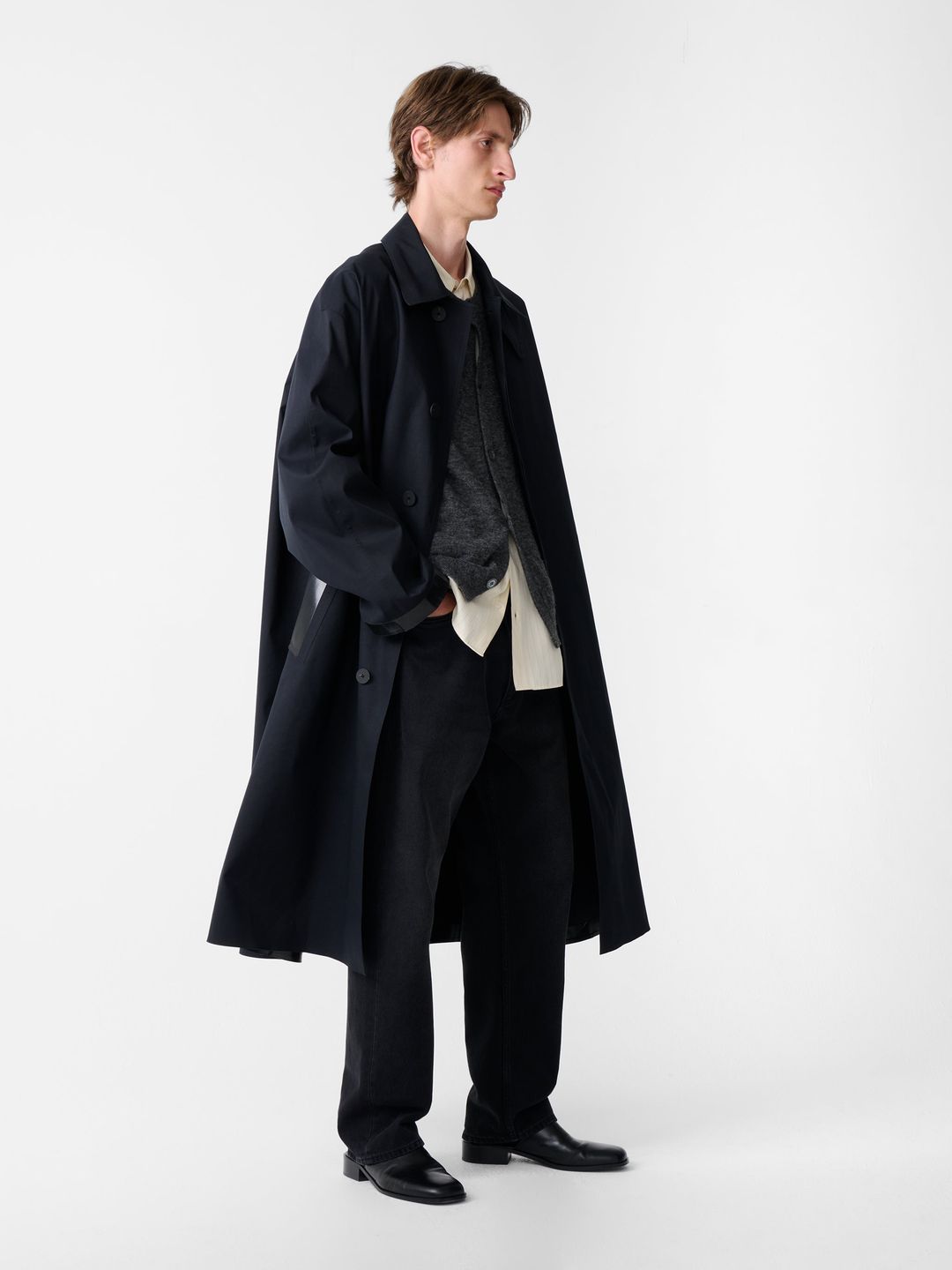SN x Mackintosh Ettrick Mac Trench Coat in Navy