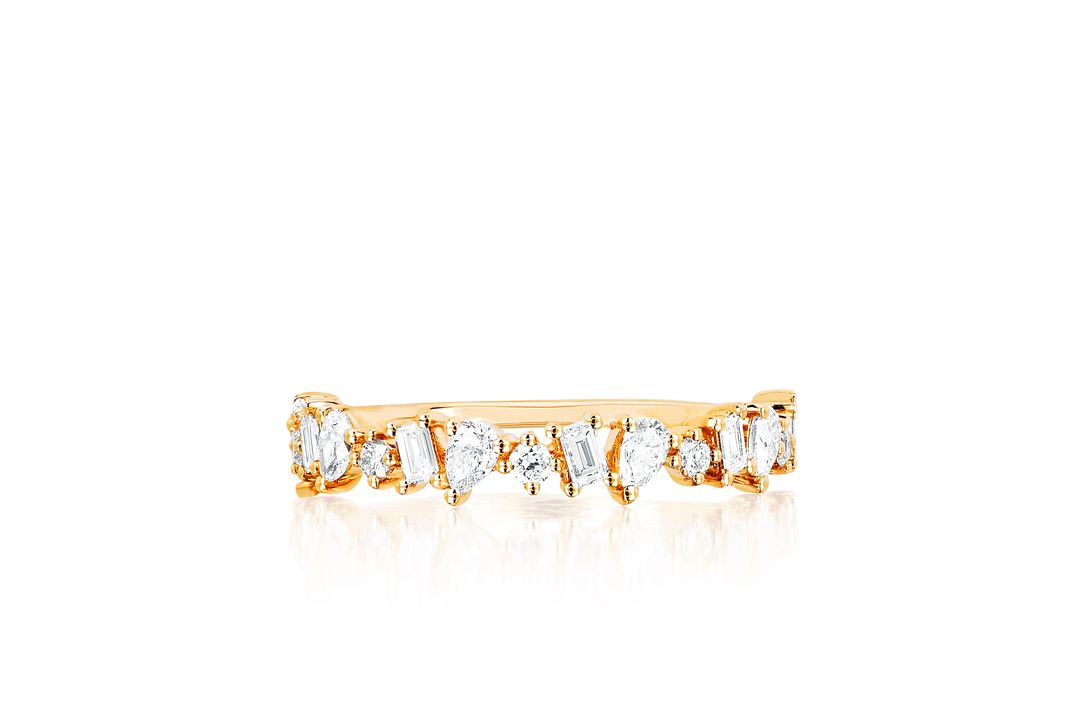 Half Diamond Multifaceted Ring #3