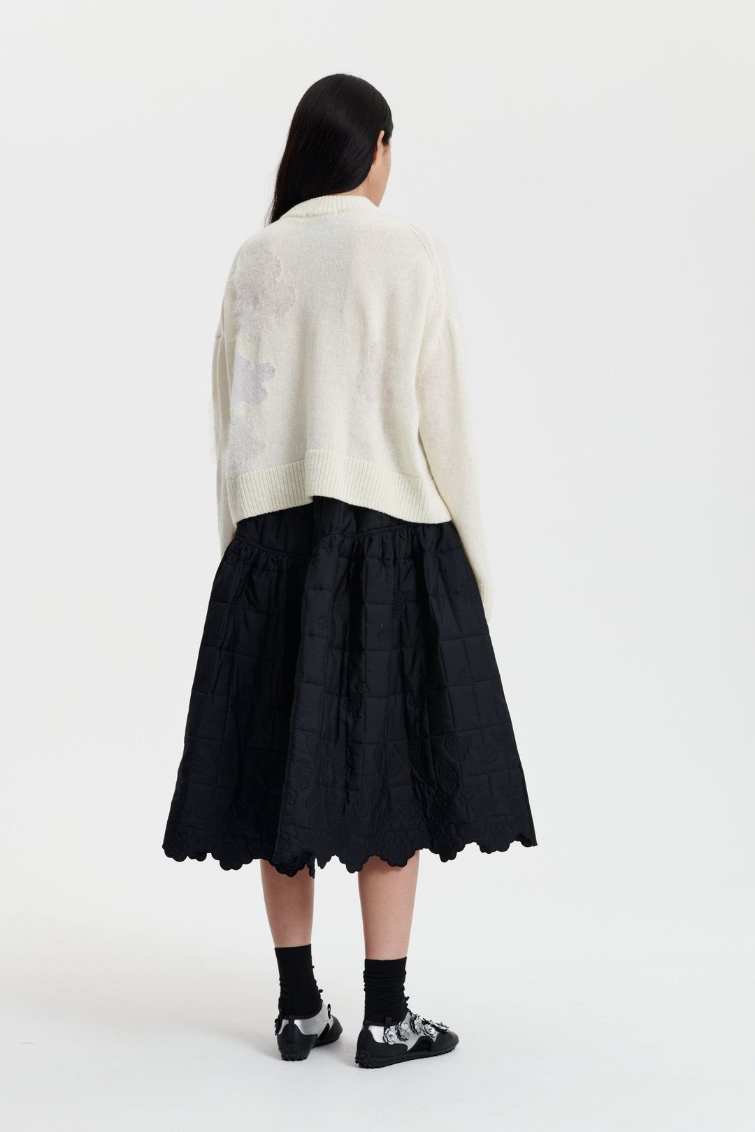 UBERTA | PULLOVER BLOMST INTARSIA NATURAL WHITE #3