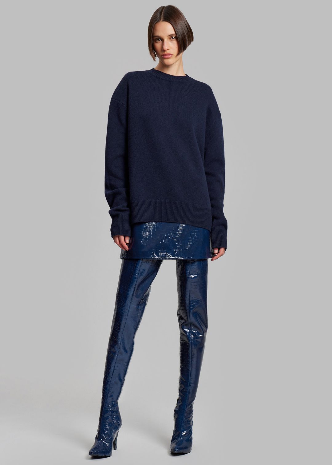 Rafaela Padded Knit Sweater - Navy #3