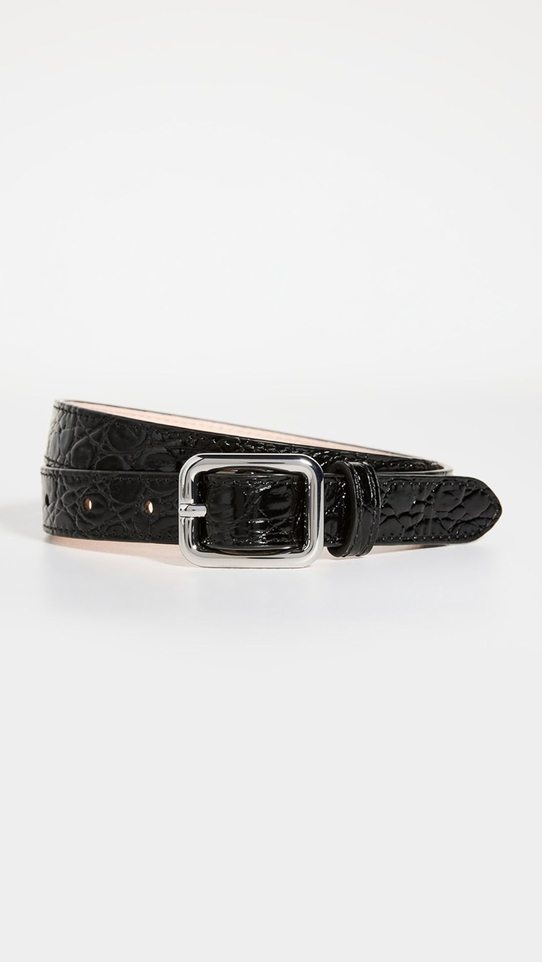 Beni Circular Croco Embossed Leather Belt