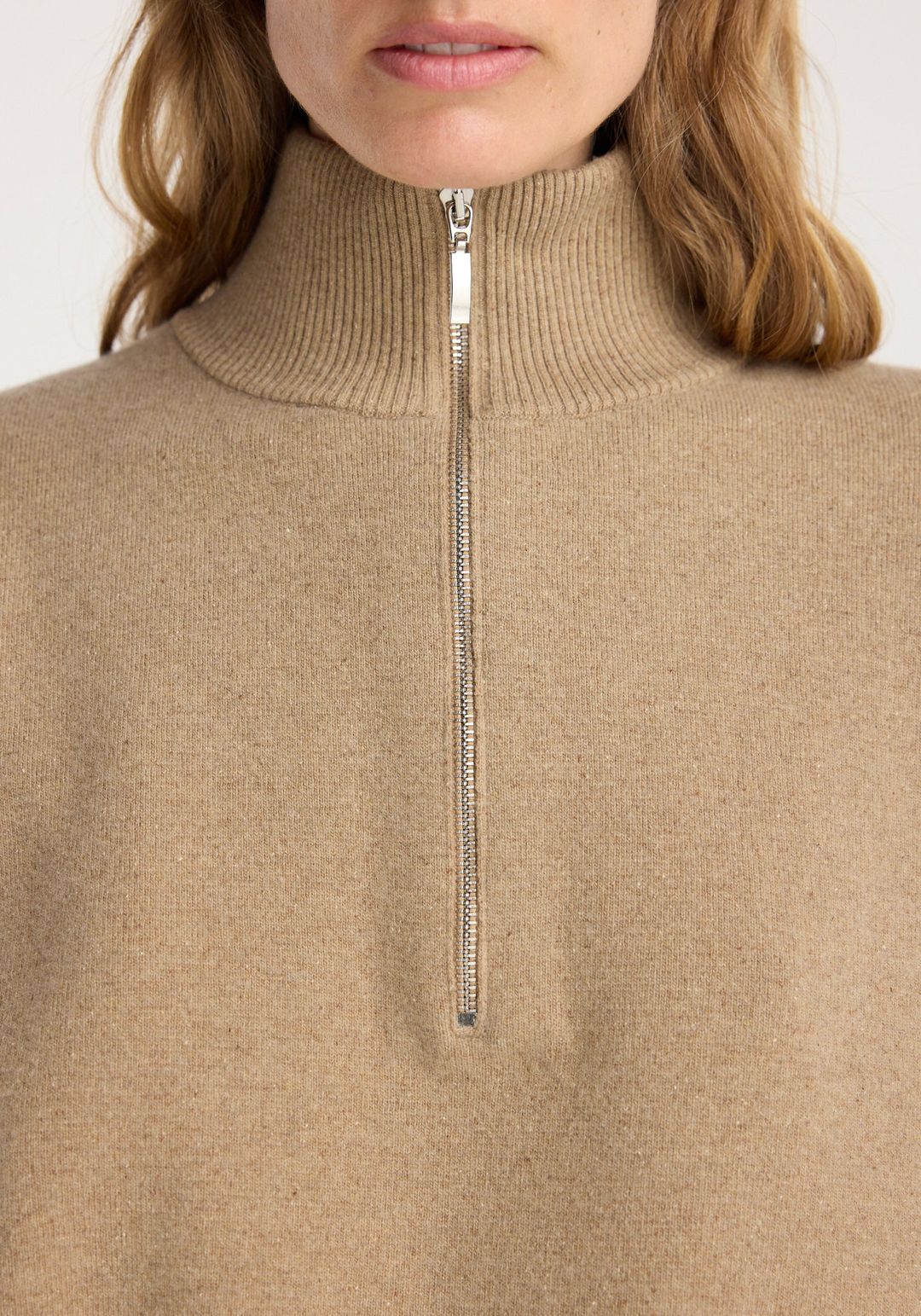 Zipped mouliné polo | camel