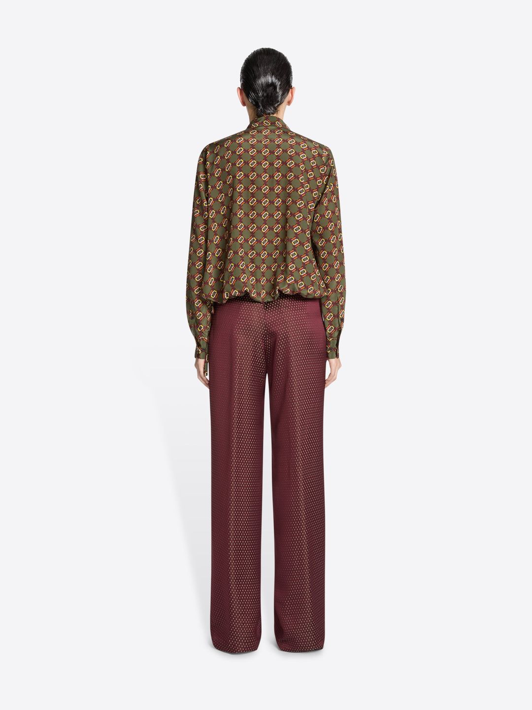 Belted jacquard trousers #4